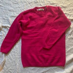 CHAUS Wool blend pink sweater, S (looks more like a medium), long sleeve
